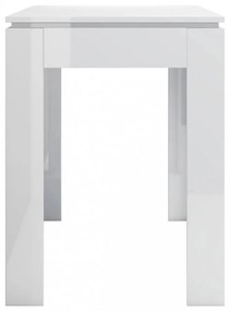 magasfényű fehér szerelt fa étkezőasztal 120 x 60 x 76 cm