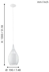 Eglo 92251 - Csillár RAZONI 1xE27/60W/230V