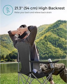 Összecsukható kempingszék 2 darabos szett, pohártartóval