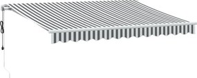 vidaXL antracitszürke-fehér LED-es automata napellenző 350 x 250 cm