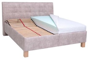 Kárpitozott ágy matraccal és tárolóhellyel VIOLET 180x200 cm bézs