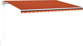 vidaXL narancssárga-barna szélérzékelős és LED-es napellenző 400x300cm