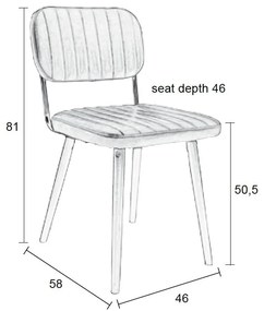 Fekete étkezőszék Jake Worn – White Label