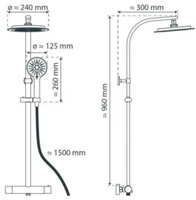 Schütte 60046 - Termosztátos zuhanyszett MADURA FRESH fényes króm