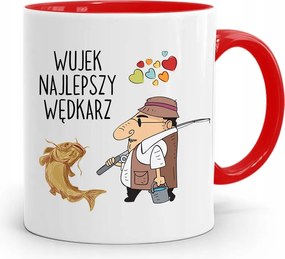 Piros Horgász Bögre Bácsi Legjobb Horgász Nyomtatott Fotóval