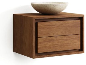 Sötétbarna teakfa fali mosdó alatti szekrény 60x40 cm Kenta – Kave Home