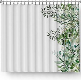 Kész függöny 150x250cm zöld leveles nyomattal