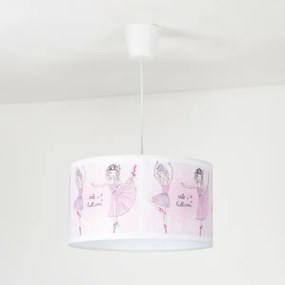 Duolla - Gyerek csillár zsinóron PRINT M 1xE27/40W/230V átm. 35 cm ballerinák