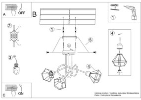 Fekete mennyezeti lámpa ø 10 cm Varpu – Nice Lamps