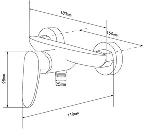 Colly zuhany csaptelep fekete