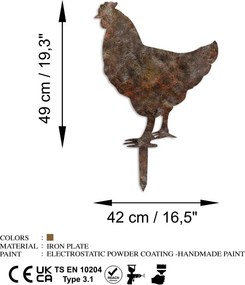 Chicken fém kerti dísztárgy, 64×42 cm – TR565TNL1281