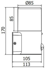 Lámpa Kerti lámpatest CORTA-AU PIR, E27, MAX.25W, IP44, AC220-240V, 50-60Hz, gyertya, felső, grafit