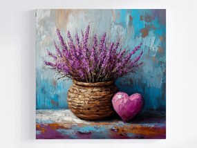 Poszter Dekoráció Kosár Virágok Hanga Szív 40x40