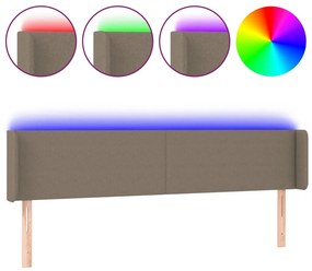 tópszínű szövet LED-es fejtámla 163 x 16 x 78/88 cm