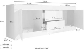 Komód NERILA fehér/barna