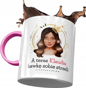 Rózsaszín Bögre Klaudia Barátnő Feleség Ajándék Nyomtatott Fotóval