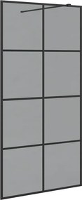vidaXL Walk-in zuhanyfal Fekete 100 x 195 cm edzett üveg