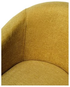 Mustársárga kárpitozott karfás étkezőfotel Easton – Unique Furniture