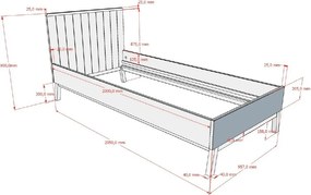 Bézs borovi fenyő gyerekágy ágyrács nélkül 90x200 cm Sezane – Vipack