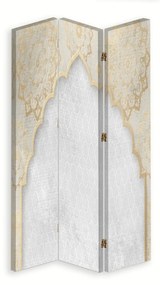 Gario Paraván Keleti mintás, arany színben Méret: 110 x 170 cm, Kivitelezés: Forgó paraván 360°