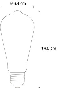 5 darabos E27 dimmelhető LED izzókészlet spirál szál ST64 arany 4W 270 lm 2100K
