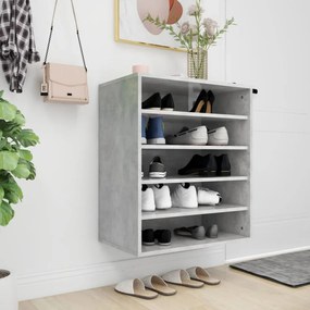 vidaXL betonszürke szerelt fa cipősszekrény 60 x 35 x 70 cm