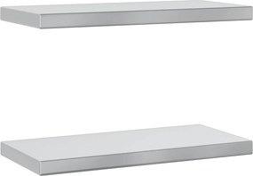 vidaXL 2 db ezüstszínű rozsdamentes acél fali polc 50 x 23,5 x 3 cm