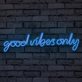 Műanyag LED-es fali dekoráció, Good Vibes Only - Blue