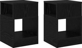vidaXL Végasztal 2 pcs Fekete tölgy 30,5 x 30 x 45 cm Faanyag