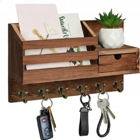 Fa Kulcstartó Fiókkal Dikom retro fa előszobába