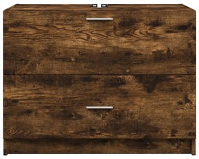 Füstös tölgy színű szerelt fa mosdószekrény 78 x 37 x 59 cm