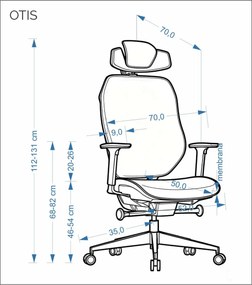 Otis állítható irodai forgószék fekete