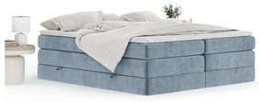 Kék ágyneműtartós boxspring ágy ágytámla nélkül 180x200 cm Juniper – Maison de Rêve