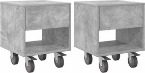 vidaXL Éjjeli asztal 2 pcs Beton Szürke 40,5 x 40 x 48 cm Faanyag