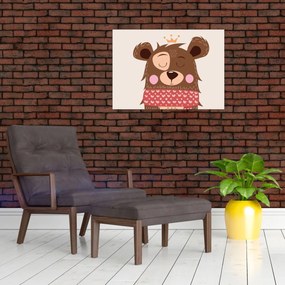 Kép - Teddy maci piros sállal (70x50 cm)