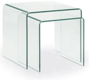 Üveg dohányzóasztal szett 2 db-os 50x50 cm Burano – Kave Home