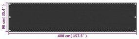 balkon napellenző HDPE 90x400 cm Antracit