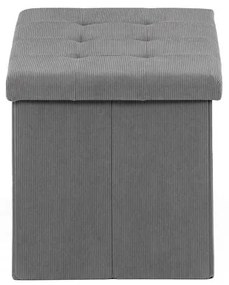 Szürke Kordbársony Tárolós Puff. TAB-472 GREY6
