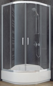 Besco Modern 165 zuhanykabin 80x80 cm félkör alakú króm fényes/grafit üveg MP-80-165-G