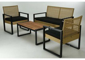 Gandia kerti bútor szett, 4 db, fém, PE rattan