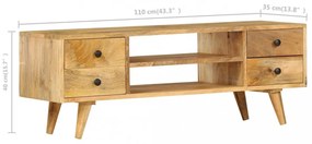 tömör mangófa TV-szekrény 110 x 35 x 40 cm