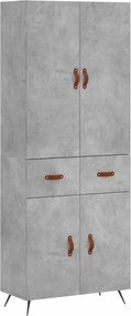 vidaXL betonszürke szerelt fa magasszekrény 69,5 x 34 x 180 cm