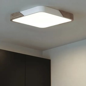 Brilagi - fényerőszabályozható LED lámpatest PILANA LED/60W/230V tölgy/fehér 56x56 cm + távirányító