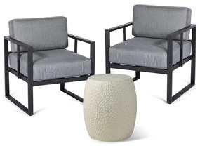 Szürke alumínium kétszemélyes kerti lounge szett – Bonami Essentials