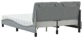 világosszürke szövet ágy matraccal 140x190 cm