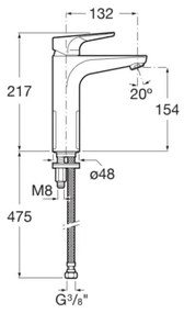 Roca A5A3D90C00 - ATLAS mosdócsaptelep 21,7 cm fényes króm