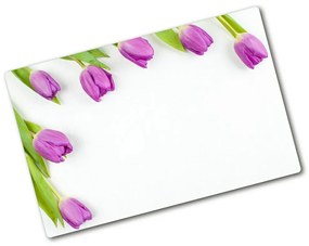 Üveg vágódeszka Lila tulipánok pl-ko-80x52-f-78573099