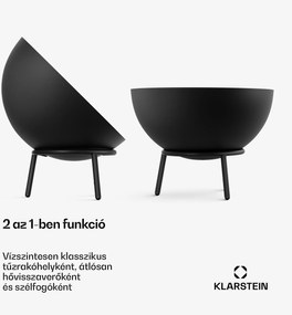 Klarstein Fireball alacsony tűzálló tál | Rozsdamentes | Borulásbiztos | Masszív | 66 cm | Fekete