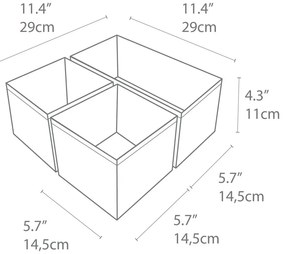 Drawer 3 db-os szürke rendszerező szett - Bigso Box of Sweden