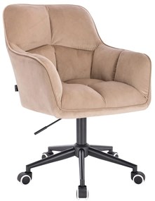 HR550K Latte modern velúr szék fekete lábbal